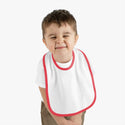 DESIGN YOUR OWN Baby Contrast Trim Jersey Bib, custom baby bib, personalized baby bib