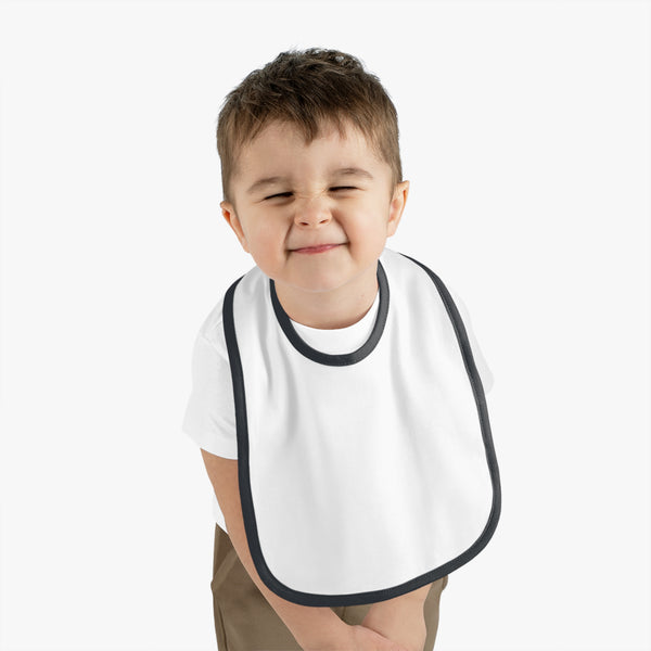 DESIGN YOUR OWN Baby Contrast Trim Jersey Bib, custom baby bib, personalized baby bib