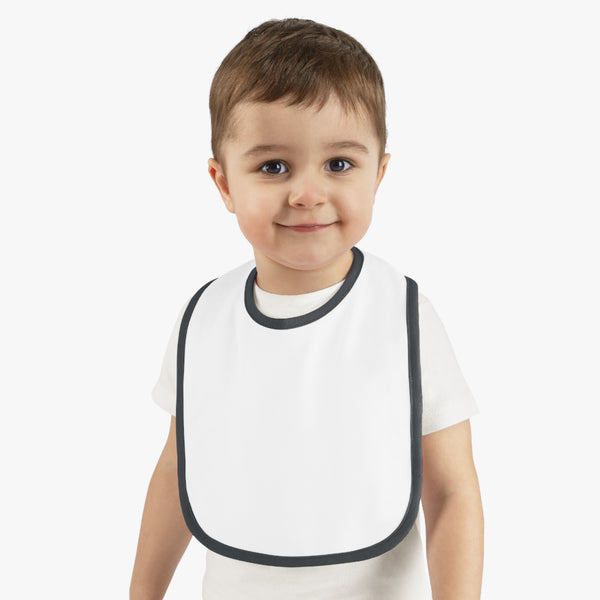 DESIGN YOUR OWN Baby Contrast Trim Jersey Bib, custom baby bib, personalized baby bib